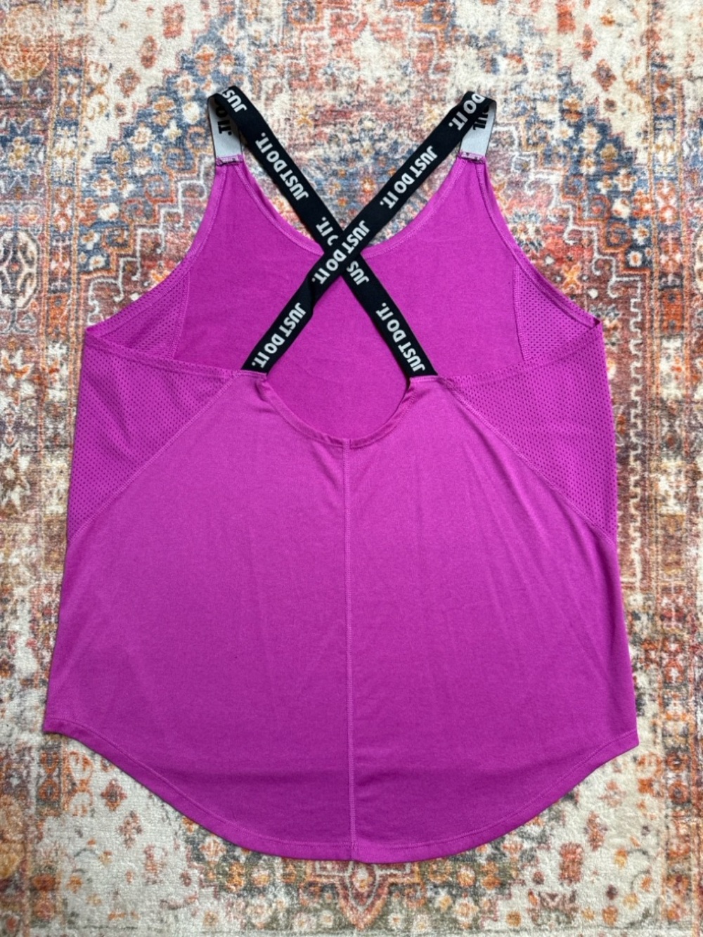 Nike Magenta Crossback Tank with 'Just Do It' Straps